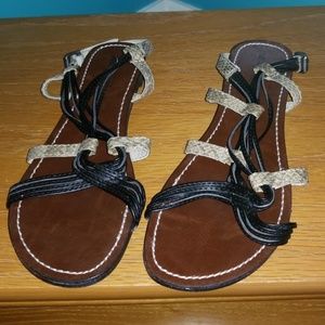 Black and snake 5.5 sandals.